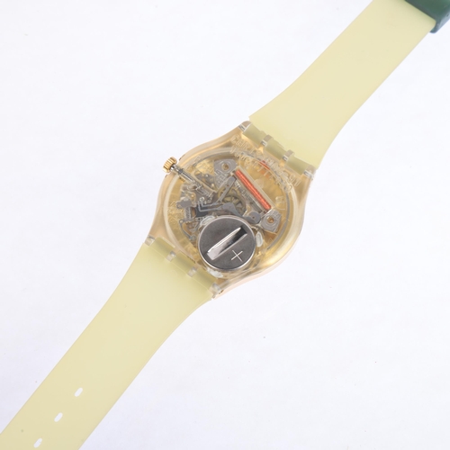 2027 - SWATCH - a gold plated plastic Hocus Pocus quartz wristwatch, ref. GZ122, circa Christmas 1991, gild... 