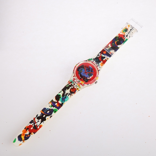 2028 - SWATCH - a printed plastic Art Special by Sam Francis quartz wristwatch, ref. GZ123, circa 1992, lim... 