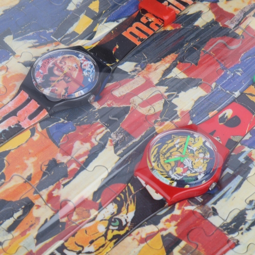 2029 - MIMMO ROTELLA for SWATCH - a set of 2 Beauty And The Beast quartz wristwatches, ref. GZS04, circa 19... 