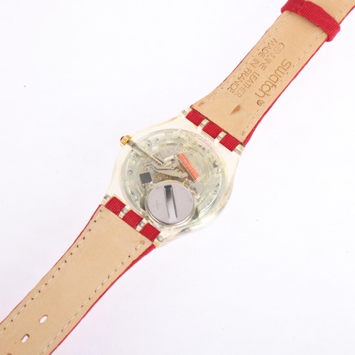 2031 - SWATCH - a clear plastic Roy Soleil quartz wristwatch, ref. GZ127, circa Christmas 1993, limited edi... 