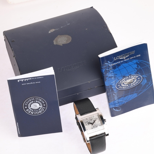 2034 - LONGINES - a stainless steel DolceVita Carree 'FIFA 100 Years' quartz chronograph wristwatch, ref. L... 