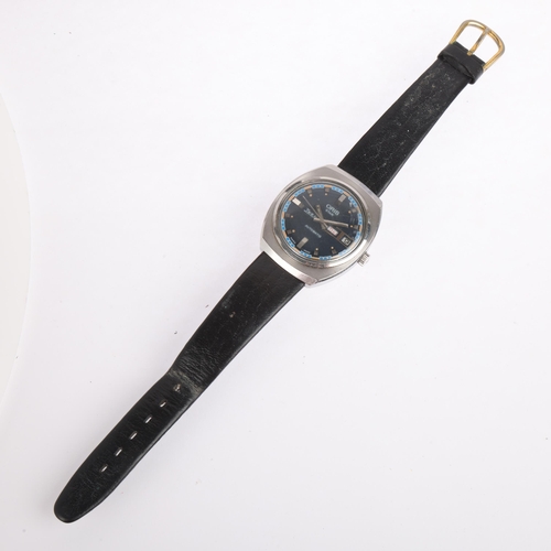 2039 - ORIS - a Vintage stainless steel Star Twen automatic calendar wristwatch, circa 1970s, blue dial wit... 