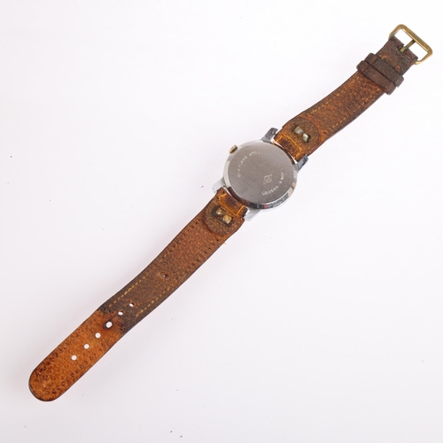 2045 - BUTTES WATCH COMPANY (BWC) - a Vintage Swiss stainless steel mechanical wristwatch, circa 1940s, sil... 