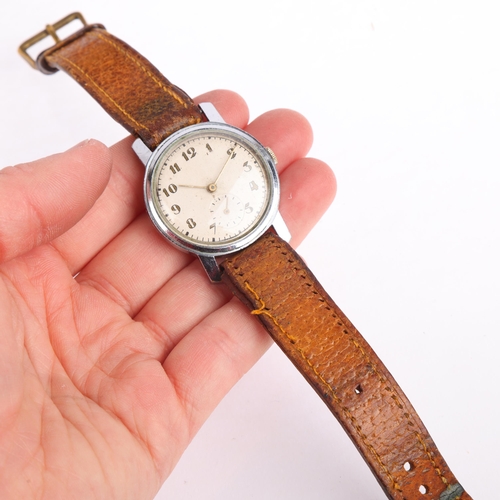 BUTTES WATCH COMPANY BWC a Vintage Swiss stainless steel mechanical wristwatch circa 1940s sil