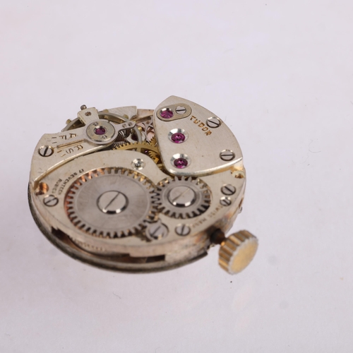 2061 - TUDOR - a lady's 9ct gold mechanical wristwatch, ref. 87732, circa 1940s, silvered dial with eighthl... 