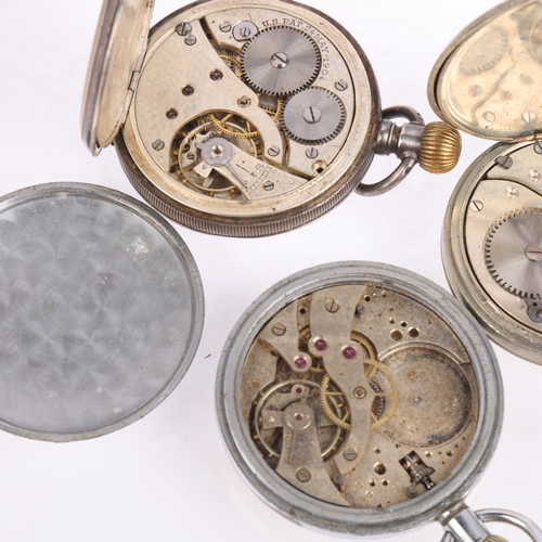 2075 - 3 Second World War Period open-face keyless pocket watches, including GSTP and silver examples, not ... 