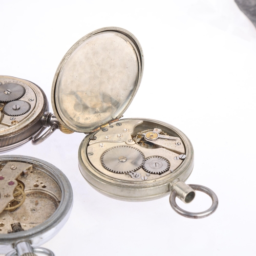 2075 - 3 Second World War Period open-face keyless pocket watches, including GSTP and silver examples, not ... 