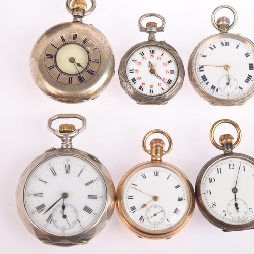 2076 - 8 fob watches, including silver and gold plated examples