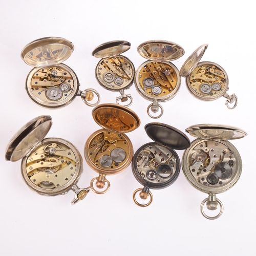 2076 - 8 fob watches, including silver and gold plated examples