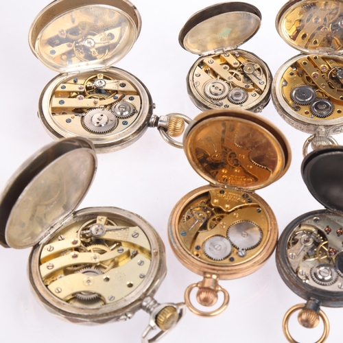 2076 - 8 fob watches, including silver and gold plated examples