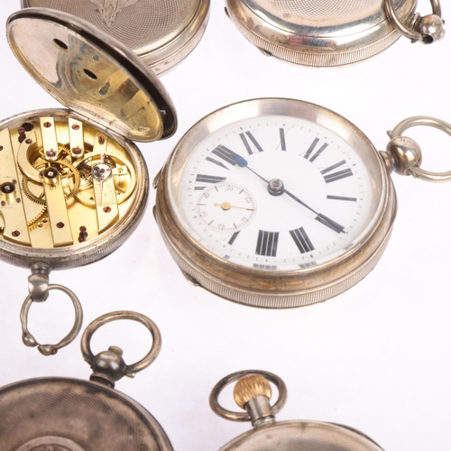 2077 - A quantity of silver-cased pocket watches, including half and full hunter examples (12)