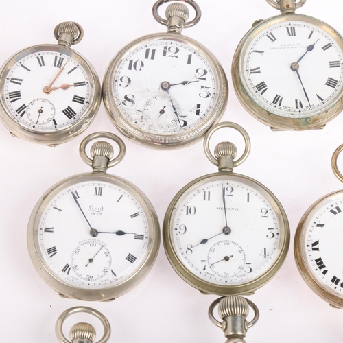 2078 - A quantity of pocket watches, makers include J W Benson, Elgin, and Limit (13)