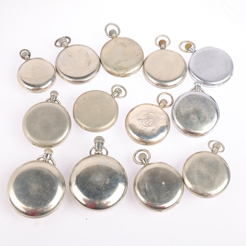 2078 - A quantity of pocket watches, makers include J W Benson, Elgin, and Limit (13)