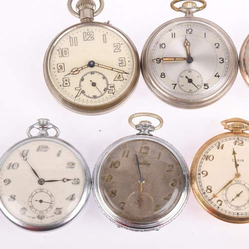 2079 - Various Art Deco pocket watches, makers include Gruen, Elgin, and Locarno (7)