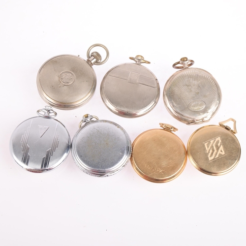 2079 - Various Art Deco pocket watches, makers include Gruen, Elgin, and Locarno (7)