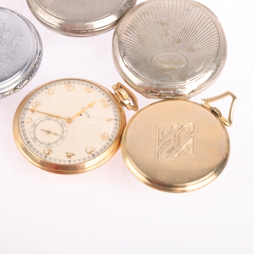 2079 - Various Art Deco pocket watches, makers include Gruen, Elgin, and Locarno (7)