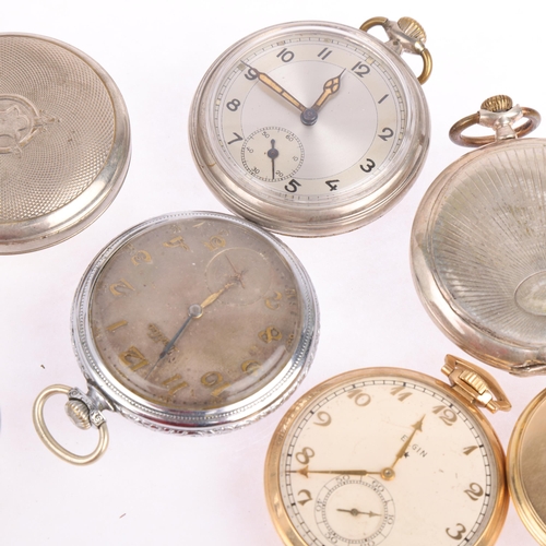 2079 - Various Art Deco pocket watches, makers include Gruen, Elgin, and Locarno (7)