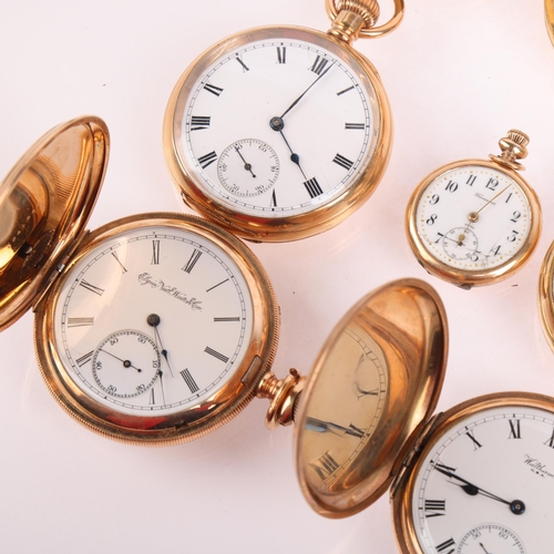 2080 - A quantity of gold plated pocket watches, makers include Record, and James Walker (9)