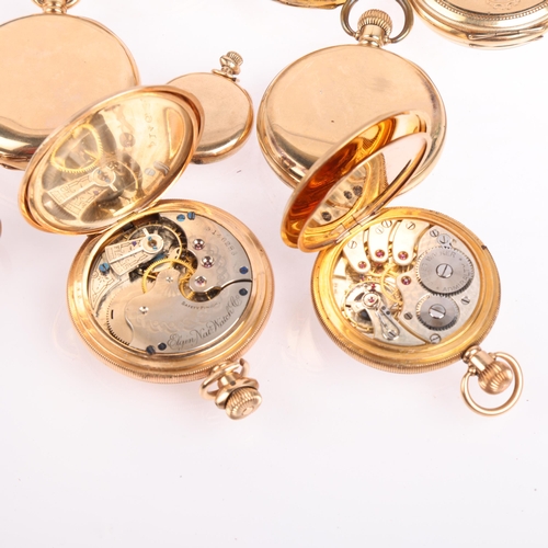 2080 - A quantity of gold plated pocket watches, makers include Record, and James Walker (9)