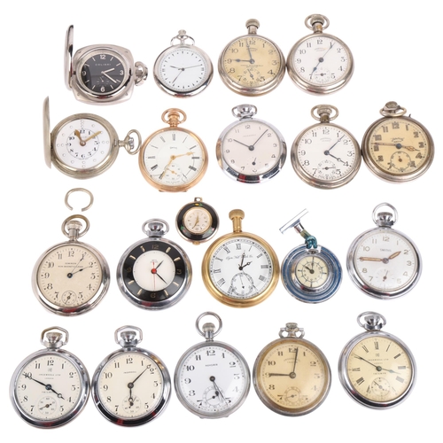 2081 - A quantity of pocket watches, makers include Ingersoll, Services, Smiths Empire, etc