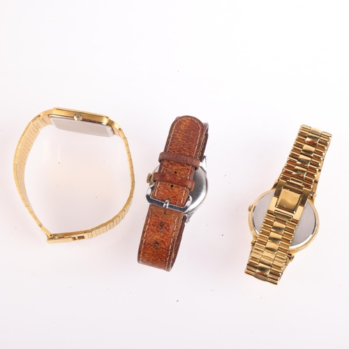 2083 - 3 wristwatches, comprising Rotary Junior, gold plated Bulova, and Seiko quartz, all working order (3... 