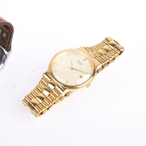 2083 - 3 wristwatches, comprising Rotary Junior, gold plated Bulova, and Seiko quartz, all working order (3... 