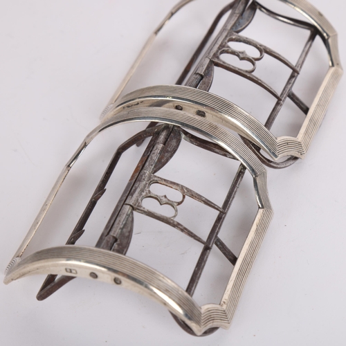 2674 - A pair of Georgian silver and steel shoe buckles, Benjamin Mordecai, circa London 1768, 7.5cm x 7cm