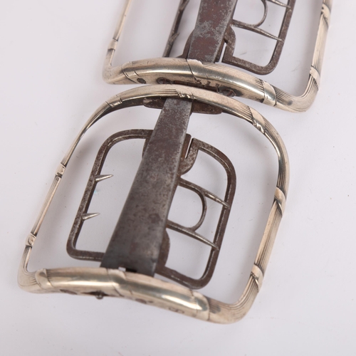 2676 - A pair of George III silver and steel shoe buckles, William Emes, circa London 1790s, marked Eleys P... 