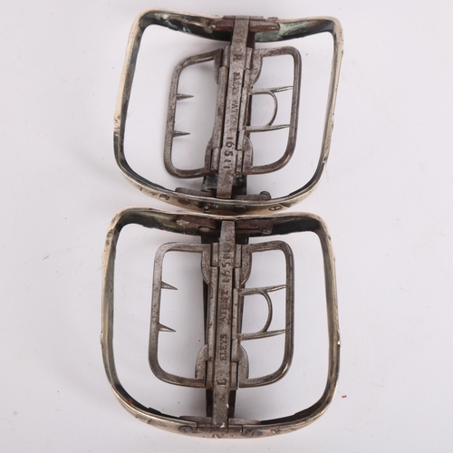 2676 - A pair of George III silver and steel shoe buckles, William Emes, circa London 1790s, marked Eleys P... 