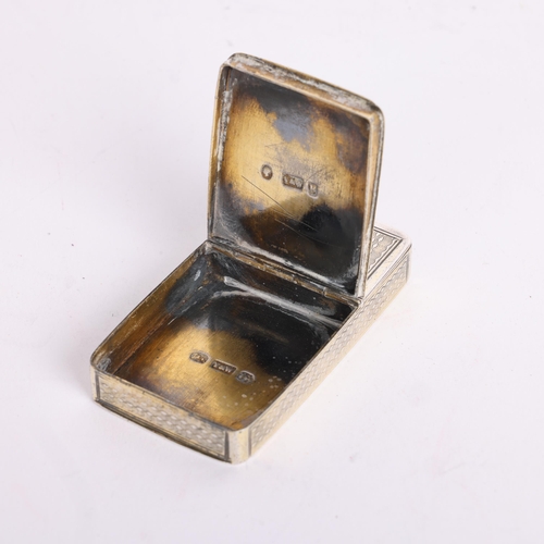 2679 - An early Victorian silver dual opening tinder box, Yapp & Woodward, Birmingham 1850, rectangular for... 