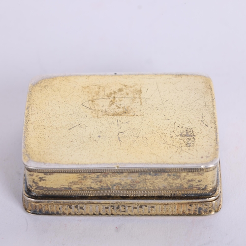 2683 - An Antique Continental silver-gilt 'House' vinaigrette, circa 1850, rectangular form with bright-cut... 