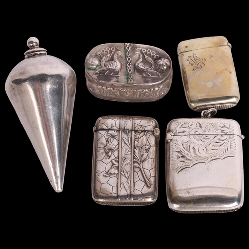 2702 - **DESCRIPTION CHANGE** Various silver *plated* boxes and Vesta cases, including Middle Eastern trick... 