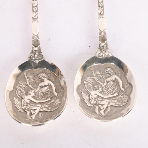 2732 - A pair of Victorian silver 'Mythical Figures' spoons, Robert Stebbings, London 1891, 19.5cm, 4.2oz