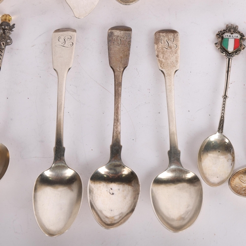 2743 - Various silver, including teaspoons, hairbrush, etc, 8oz weighable