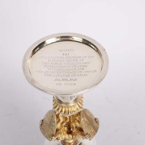 2756 - AURUM - an Elizabeth II parcel-gilt silver 'College Of Arms' goblet, by Hector Miller, London 1984, ... 