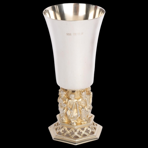 2758 - AURUM - an Elizabeth II parcel-gilt silver 'Lincoln Cathedral' commemorative goblet, by Hector Mille... 