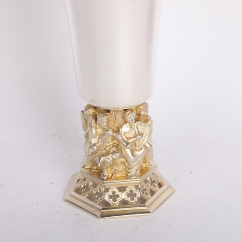 2758 - AURUM - an Elizabeth II parcel-gilt silver 'Lincoln Cathedral' commemorative goblet, by Hector Mille... 