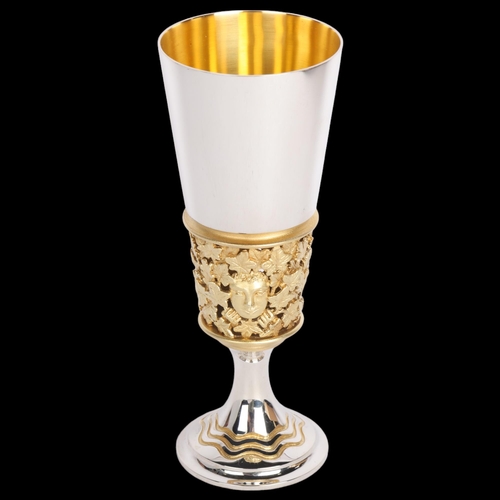 2759 - AURUM - an Elizabeth II parcel-gilt silver 'Southwell Minster' commemorative goblet, by Hector Mille... 