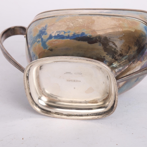 2761 - A George V silver 2-handled sugar bowl, Mappin & Webb, Sheffield 1918, width including handles 18.5c... 