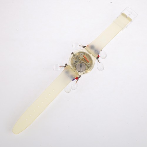 2025 - SWATCH - a translucent plastic Chandelier quarts wristwatch, ref. GZ125, circa 1992, silvered dial w... 