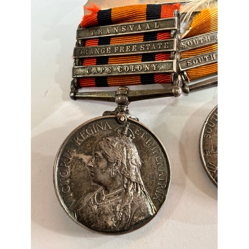 881 - A group of 3 South Africa and Great War medals to 2740 Pte M Caine, West Riding Regiment, comprising... 