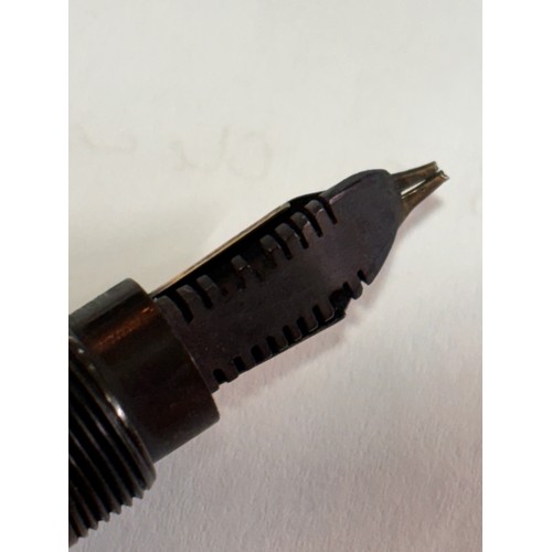 524 - A Ford's Patent fountain pen, circa 1930, black rubber body, nib marked 428 Mill, length 14.2 cm