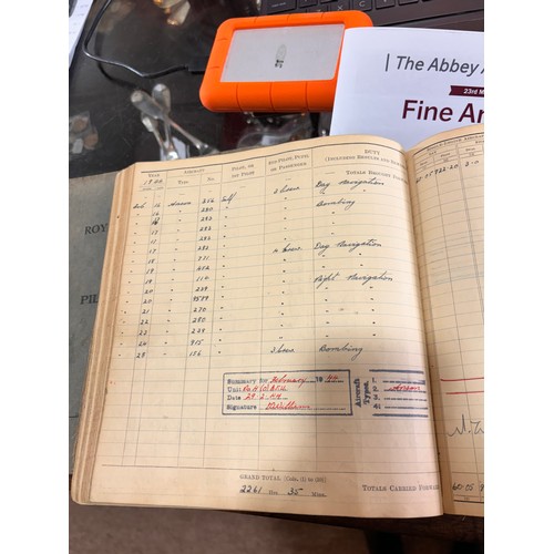 789 - 3 Pilot's flying log books, Second World War Period 1938 - 1942, for E D V Williams, and RAF pocket ... 