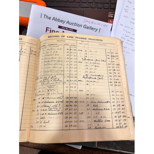 789 - 3 Pilot's flying log books, Second World War Period 1938 - 1942, for E D V Williams, and RAF pocket ... 