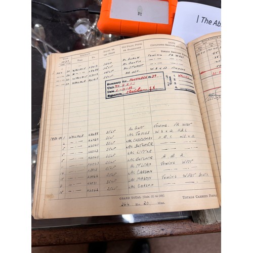 789 - 3 Pilot's flying log books, Second World War Period 1938 - 1942, for E D V Williams, and RAF pocket ... 