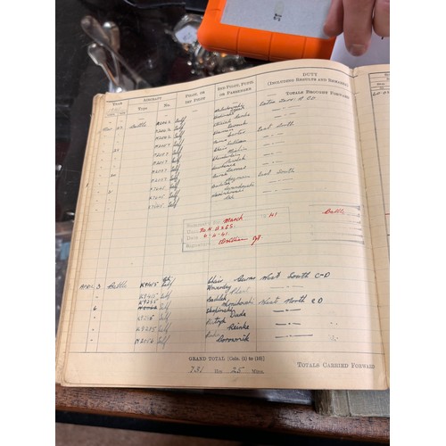 789 - 3 Pilot's flying log books, Second World War Period 1938 - 1942, for E D V Williams, and RAF pocket ... 