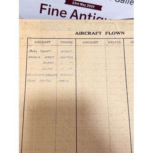 789 - 3 Pilot's flying log books, Second World War Period 1938 - 1942, for E D V Williams, and RAF pocket ... 