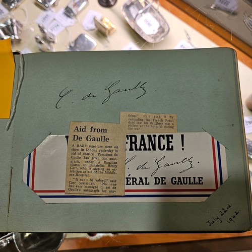 794 - Charles de Gaulle (1890 - 1970), original autograph dated July 22nd 1942, in leather autograph album... 