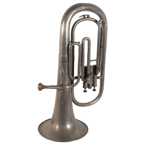 314 - An Antique French tenor horn, manufactured by Gantoise D'Instruments De Musique, with associated lab... 