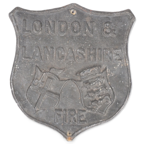 104 - A London and Lancashire lead fire insurance mark plaque, H22.5cm